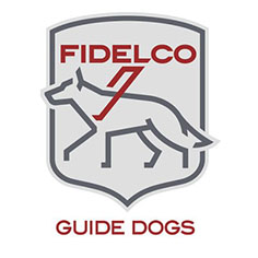 Image of Fidelco Guide Dog Foundation logo visit their website button.
