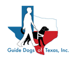 Image of Guide Dogs of Texas logo visit their website button.