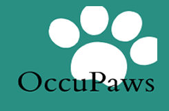 Image of Occu Paws Guide Dog Association logo visit their website button.