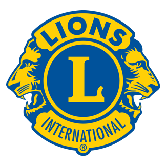 Image of large gold and dark blue Lions Logo.