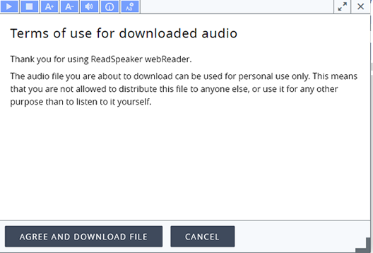 image of webReader's Download MP3 Window.